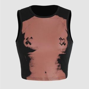 Jersey Graphic Cami Crop Top